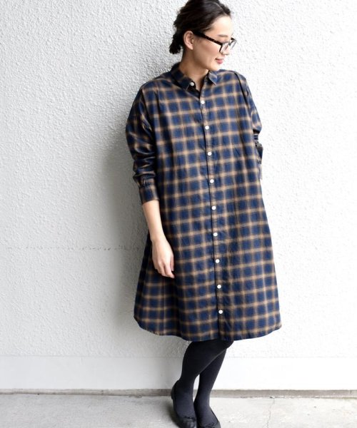 Ships Days Standard ネル チェック ワンピース ネイビー シップス デイズ Ships Days Magaseek