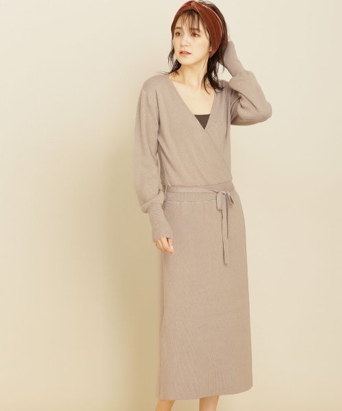 セール カシュクールニットワンピース ナノ ユニバース Nano Universe Magaseek