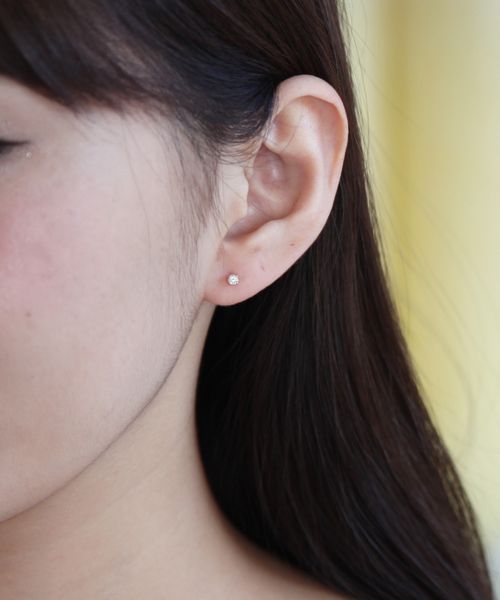 0.07ctダイヤモンド ピンクゴールドピアス(000936511) | ４℃(4