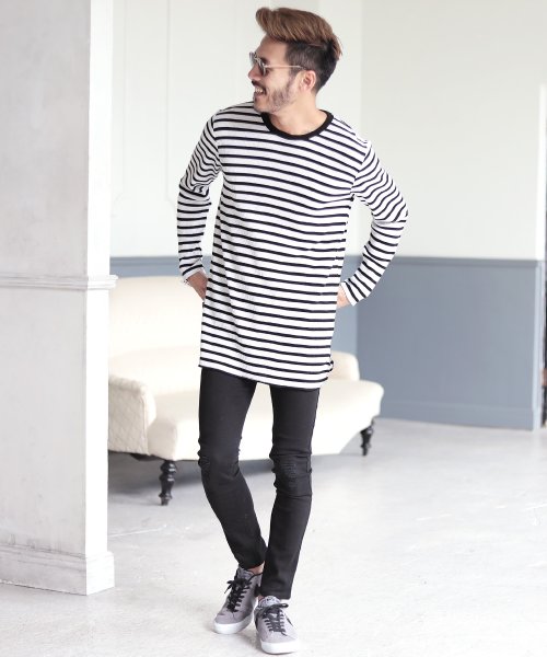 セール ロング丈サーマルtシャツ ロンt メンズ ラウンドカット T