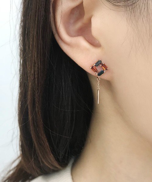 フワットイヤリングス K10ガーネット ひし形イヤリング Pg テイクアップ Take Up Magaseek
