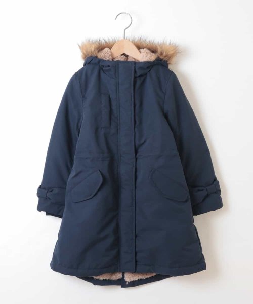 a.v.v(KID'S)(アー・ヴェ・ヴェキッズ)/[100－130]【洗える】袖リボン裏ボアモッズコート[WEB限定サイズ]/img15