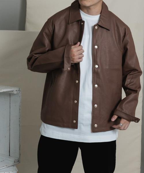 セール レザータッチコーチジャケット アイテムズアーバンリサーチ メンズ Items Urbanresearch Magaseek