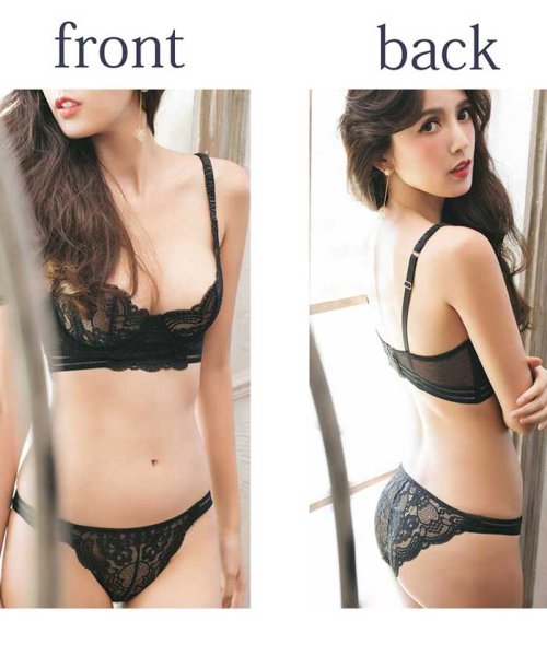 いい女 透け感 ノンパテッドブラセット 透け感 ノーカップ シースルーブラショーツ ロマンスロココ Romance Rococo Magaseek