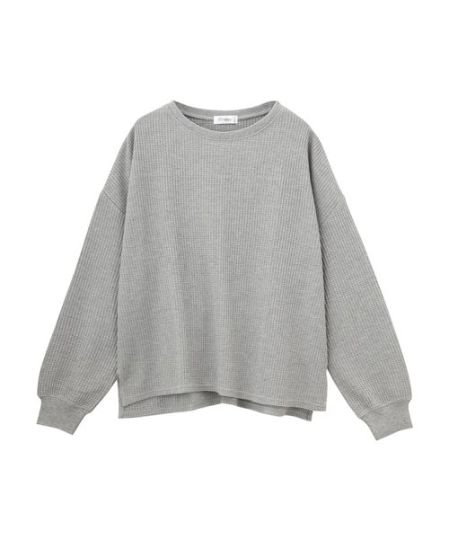 MAC HOUSE(women)(マックハウス（レディース）)/Navy ワッフルロングTシャツ NVCW8101/img06