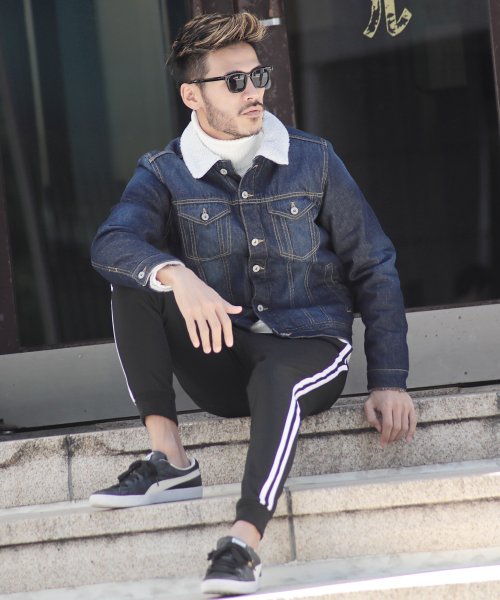 裏ボアデニムgジャン デニムジャケット ジージャン Gジャン ジャケット ボア ブルゾン ジギーズショップ Jiggys Shop Magaseek