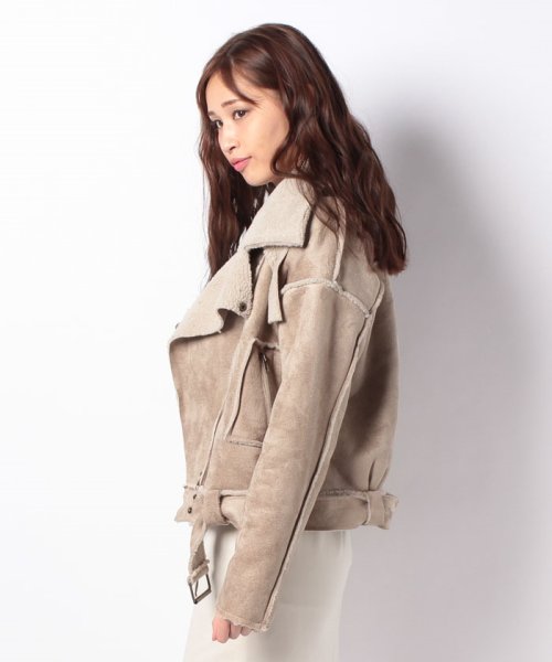 ボアコートフェイクムートンライダースジャケット スタイルブロック レディース Styleblock Magaseek