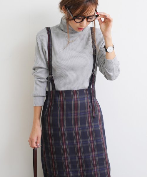 S 9 タータンチェック柄 サスペンダー付き タイトスカート アンドミー And Me Magaseek