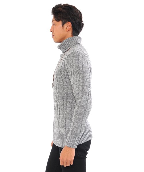 SPADE(スペイド)/セーター メンズ Men's ニット knit タートルネック ハイネック ボリュームネック ケーブル編み ケーブル 無地 ニットセーター/img02