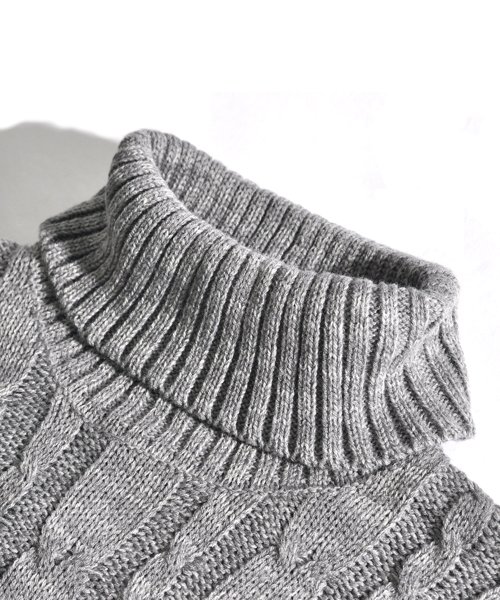 SPADE(スペイド)/セーター メンズ Men's ニット knit タートルネック ハイネック ボリュームネック ケーブル編み ケーブル 無地 ニットセーター/img12