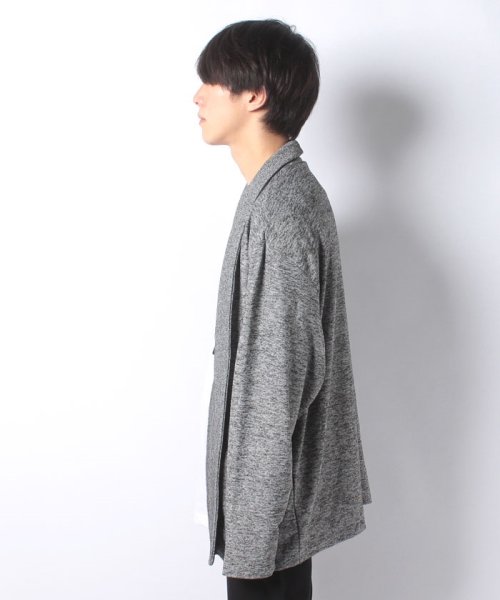 MARUKAWA(大きいサイズのマルカワ)/大きいサイズ ニットソー素材  カーディガン 半袖Tシャツ付き アンサンブル/img01