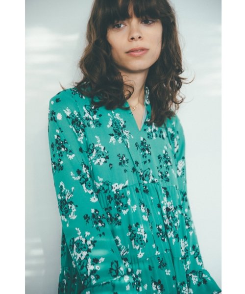 Mila Owen 花柄ロングティアードワンピース