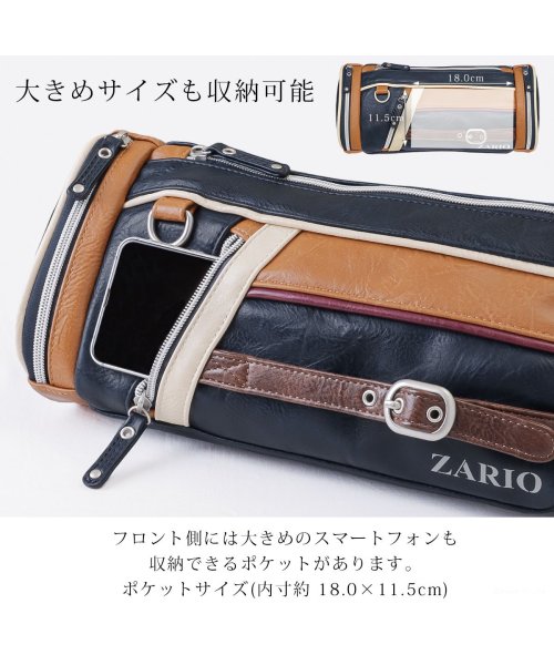 ZARIO(ザリオ)/ボディバッグ 大容量 合皮 かっこいい ドラム型 フェスバッグ 杢調 ナイロン 人気 ワンショルダー 斜め掛け ブランド ZARIO ザリオ ZA－1001/img12