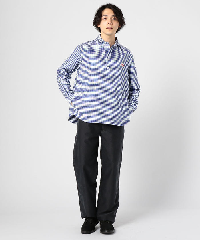 【DANTON/ダントン】丸襟ギンガムチェックシャツ JD－3568TRD