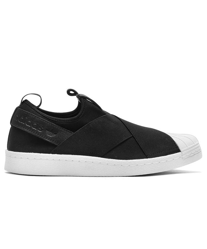 Adidas superstar slip on core black top