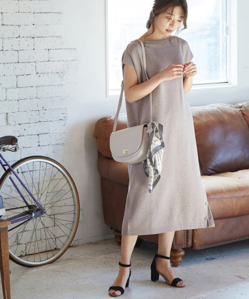セール 50 Off 美人百花5月号掲載 フレンチスリーブベルト付きニットワンピース ビス Vis Magaseek