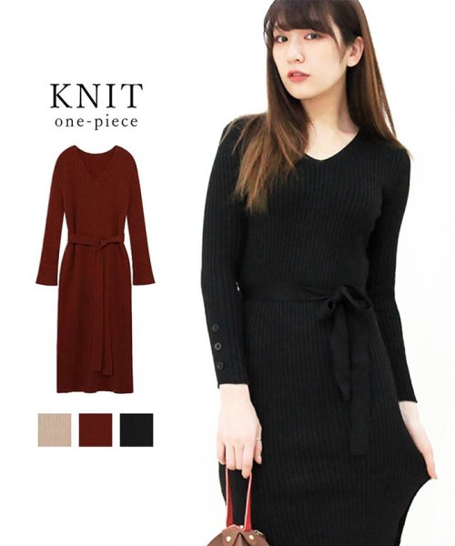 ニット ワンピース 秋冬 カジュアル ストレッチ ロングワンピース 通勤 オフィス Mentorservicing Com