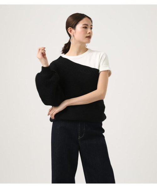 AZUL by moussy(アズールバイマウジー)/ONE SHOULDER KNIT TOPS/img02