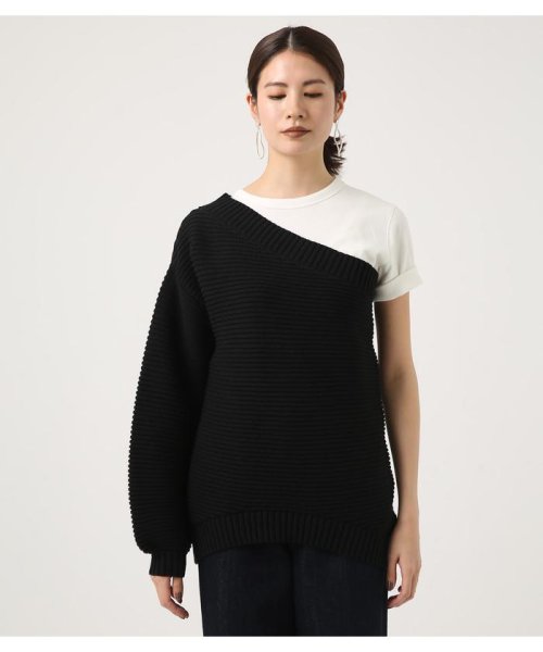 AZUL by moussy(アズールバイマウジー)/ONE SHOULDER KNIT TOPS/img04