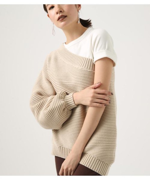 AZUL by moussy(アズールバイマウジー)/ONE SHOULDER KNIT TOPS/img09
