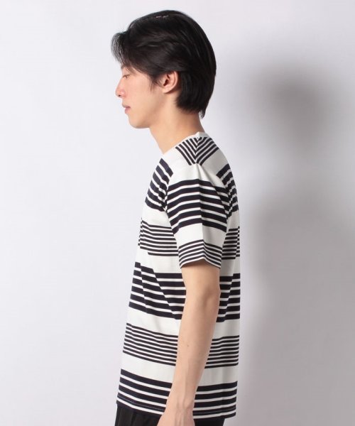 MARUKAWA(マルカワ)/リップルボーダー Vネック 半袖Tシャツ/img01