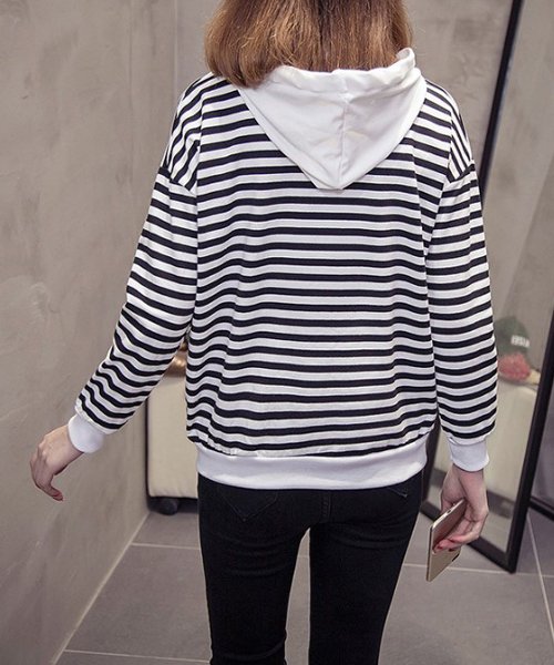 セール シンプルボーダーパーカー 韓国 ファッション レディース 長袖 カワイイ オシャレ あったか A W Ra 61 アフェリーチェ Afelice Magaseek