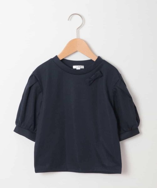 a.v.v(KID'S)(アー・ヴェ・ヴェキッズ)/[100－130]半袖ボリュームリボンポイントTシャツ[WEB限定サイズ]/img01