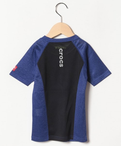 crocs(KIDS WEAR)(クロックス（キッズウェア）)/CROCSロゴジャガード切り替え半袖Tシャツ/img01