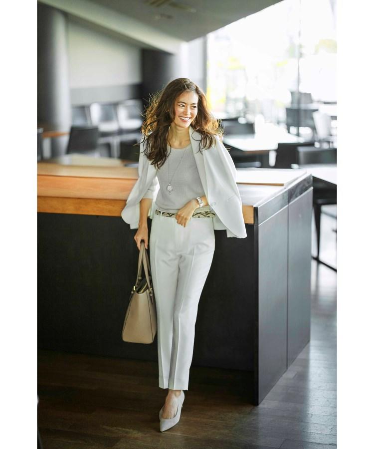 【マシンウォッシュ/UV/接触冷感】リネン風テーラードジャケット