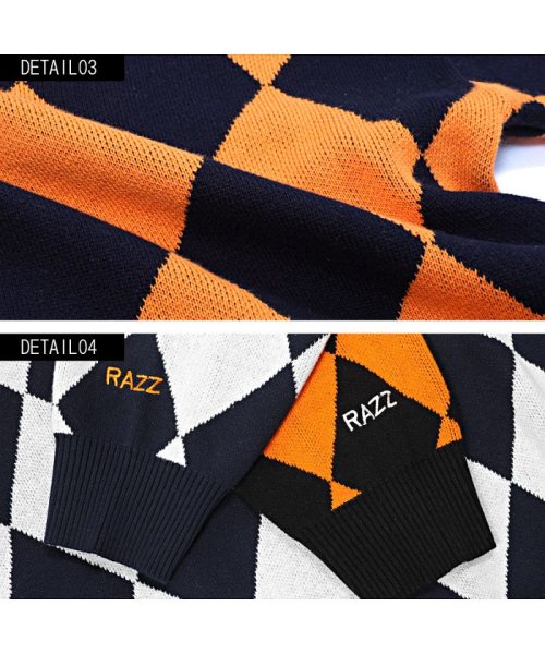 razz(ラズ)/RAZZIS【ラズ】Diamond pattern cotton knit trainerトレーナー/img12