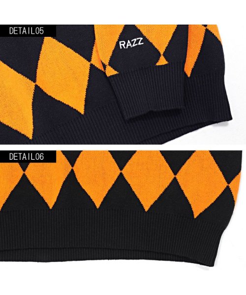 razz(ラズ)/RAZZIS【ラズ】Diamond pattern cotton knit trainerトレーナー/img13