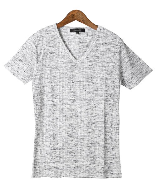LUXSTYLE(ラグスタイル)/ランダムテレコVネックTシャツ/Tシャツ メンズ 半袖 テレコ リブ Vネック/img12