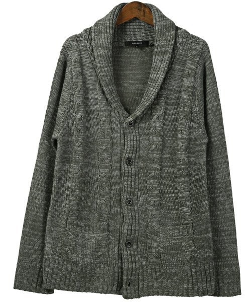 ケーブル編みミックスニットショールカーディガン カーディガン ニット メンズ ショールカラー ケーブルニット ラグスタイル Luxstyle Magaseek