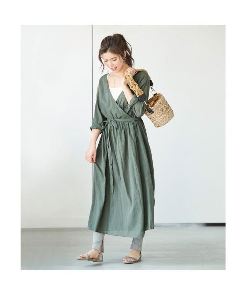 ユアーズ Ur S カシュクールマキシワンピース カーキ ユアーズ Ur S Magaseek