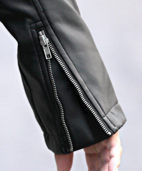 PUレザーダブルライダースジャケット/ライダースジャケット メンズ