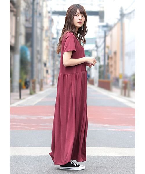 ウエスト切替が上品で大人可愛い雰囲気 半袖マキシ丈ワンピース マキシワンピース Uvカット ワンピース ワンピ 日焼け防止レディースマキシ丈 Happy急便 By Verita Jp Happy Exp Magaseek