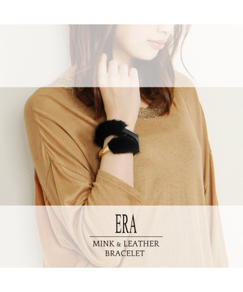 ERA(エラ)/[ERA]ミンク ファー レザー ブレスレット ゴールド金具 二重巻き/img01