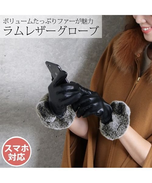 sankyoshokai(サンキョウショウカイ)/手袋 レディース スマホ対応 ラムレザー/img01