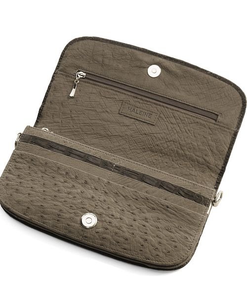 [HALEINE] 本革クロコダイルレザー お財布ショルダー パーティーバッグ 