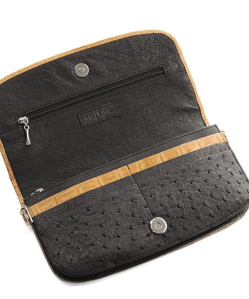 [HALEINE] 本革クロコダイルレザー お財布ショルダー パーティーバッグ 