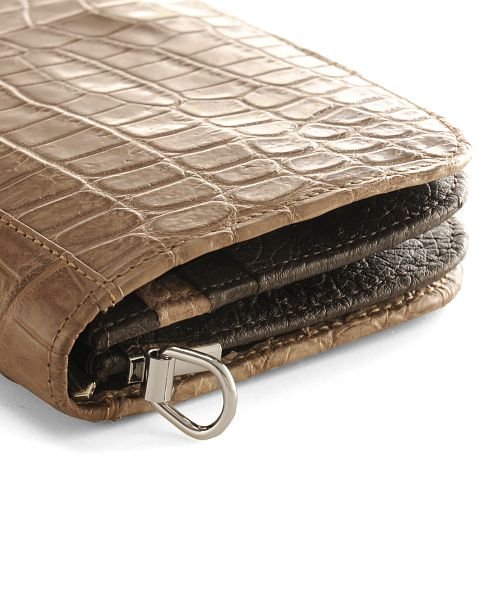 [HALEINE] 本革クロコダイルレザー お財布ショルダー パーティーバッグ 