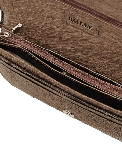 [HALEINE] 本革クロコダイルレザー お財布ショルダー パーティーバッグ 