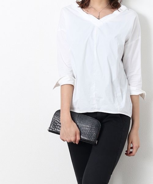 [HALEINE] 本革クロコダイルレザー お財布ショルダー パーティーバッグ 