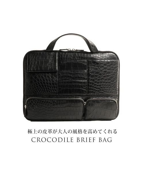 sankyoshokai(サンキョウショウカイ)/クロコダイル 薄型 ビジネスバッグ マット メンズ/img03