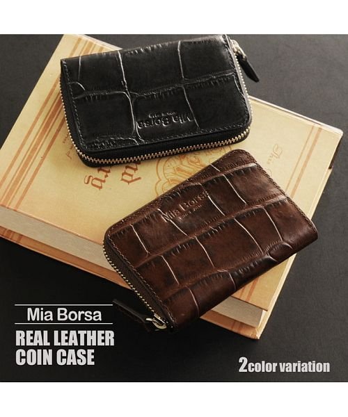 Mia Borsa(ミアボルサ)/[Mia Borsa] クロコダイル型押し レザー カード＆コインケース パスケース メンズ/img01