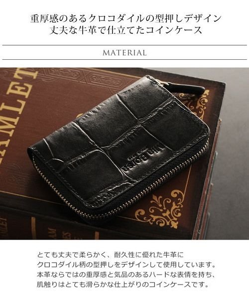 Mia Borsa クロコダイル型押し レザー カード コインケース パスケース メンズ ミアボルサ Mia Borsa Magaseek