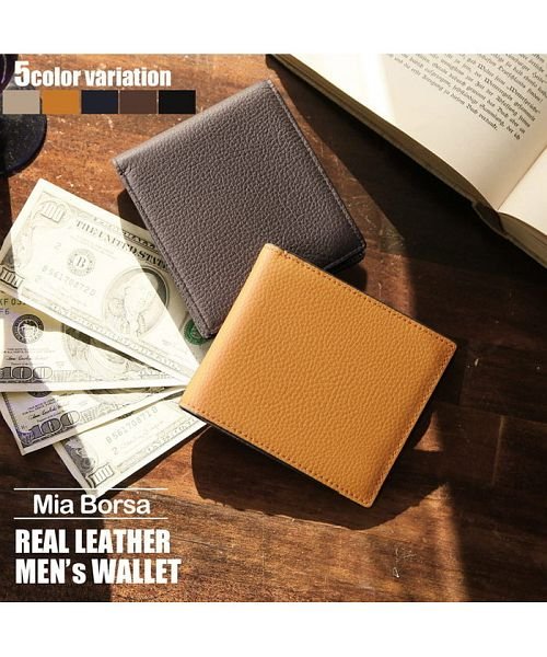 Mia Borsa(ミアボルサ)/[Mia Borsa] 牛革レザー 折り財布 両カード メンズ/img01