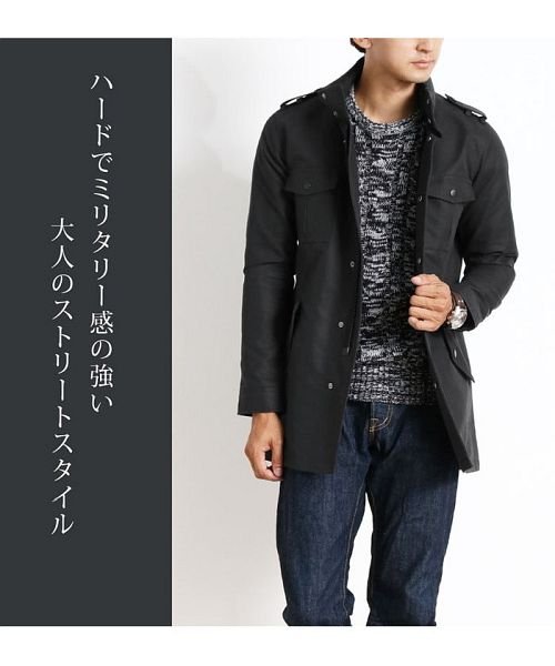 フィールド ジャケット メンズ スタンドカラー フード付き オイルドクロス風 春コート 春ジャケット ビジネス カジュアル サンキョウショウカイ Sankyoshokai Magaseek