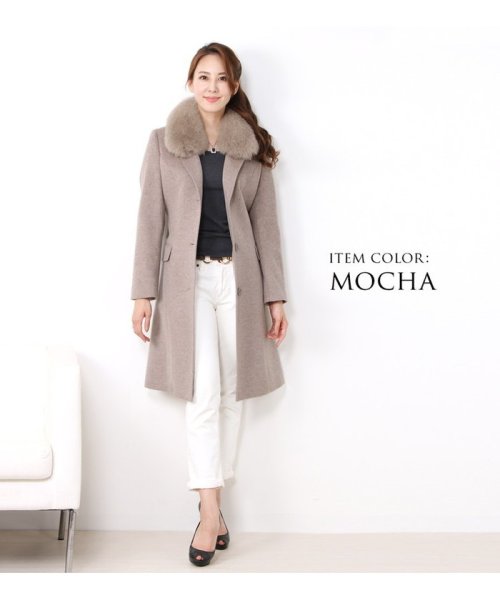 Filomo ブランドカシミヤファー付きウールコート レディース フィローモ Filomo Magaseek