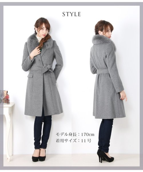 Filomo ブランドカシミヤファー付きウールコート レディース フィローモ Filomo Magaseek